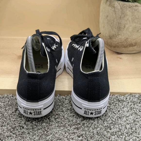 New Converse All Star Ox Low Black Platform Women's Size 7.5 Shoes Comfort - Picture 4 of 7